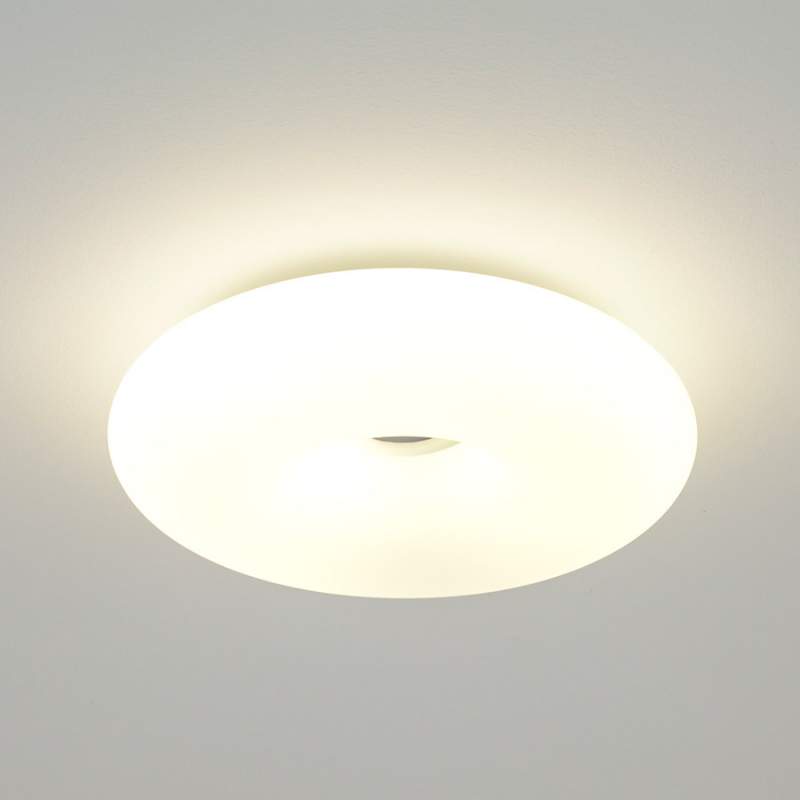 Witte glazen plafondlamp Lucille