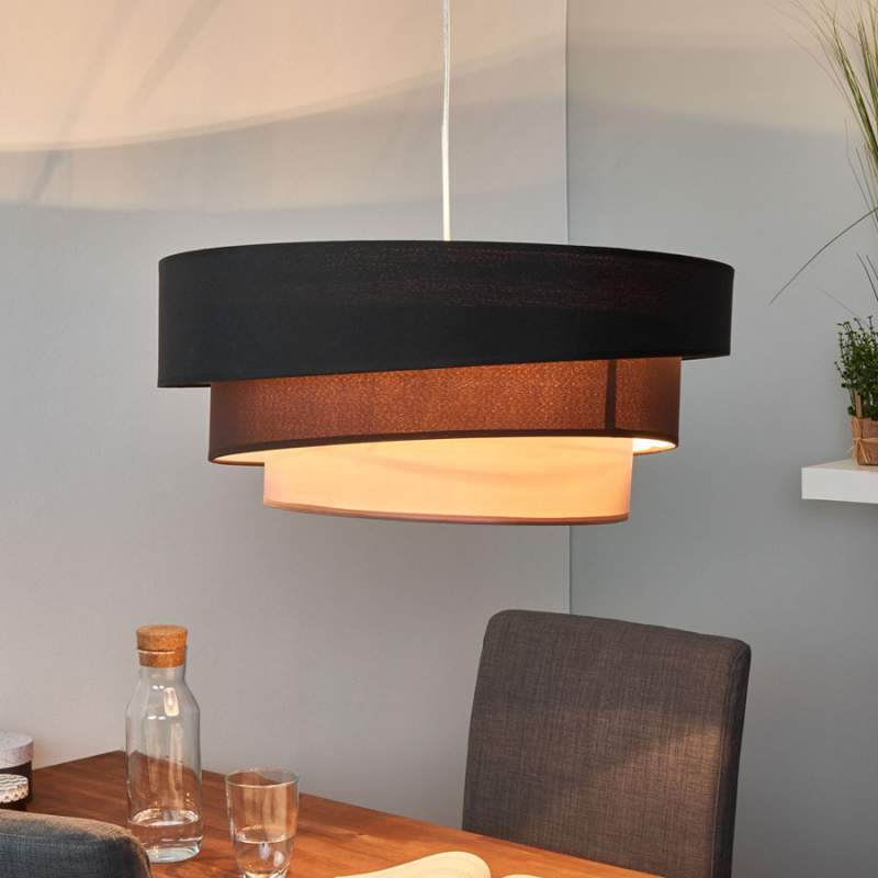 Donkere hanglamp Melia in zwart en bruin