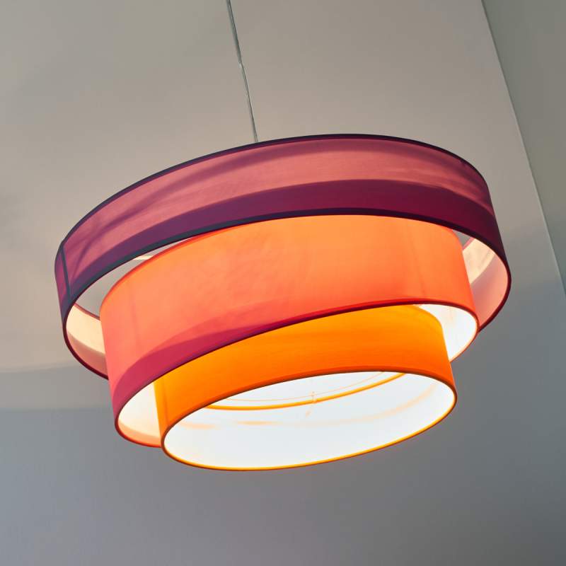 Felgekleurde hanglamp Melia, paars, roze