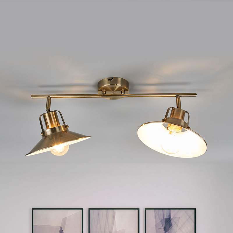 2.lamps plafondlamp Arkadia met antieke look