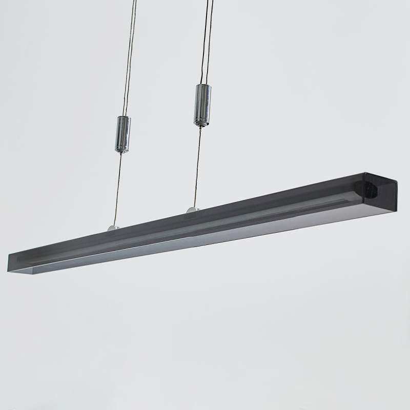 Jethro - langwerpige LED hanglamp in rookgrijs