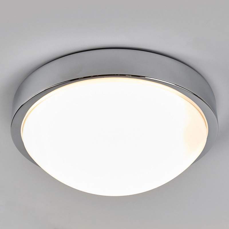 Verchroomde badkamerplafondlamp Elucio, IP44