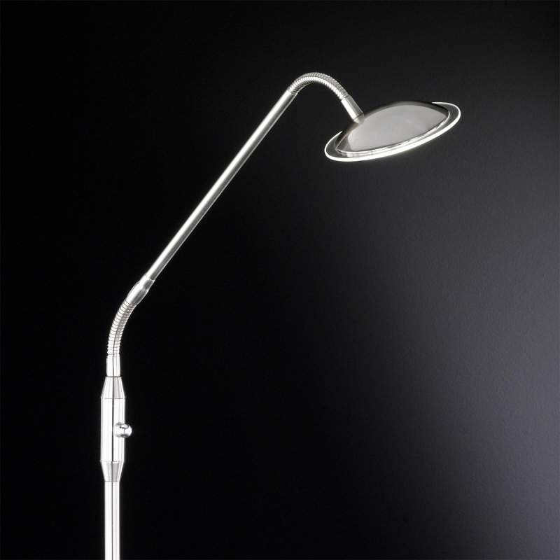 Twin - elegante led-vloerlamp, 1-lichts, nikkel