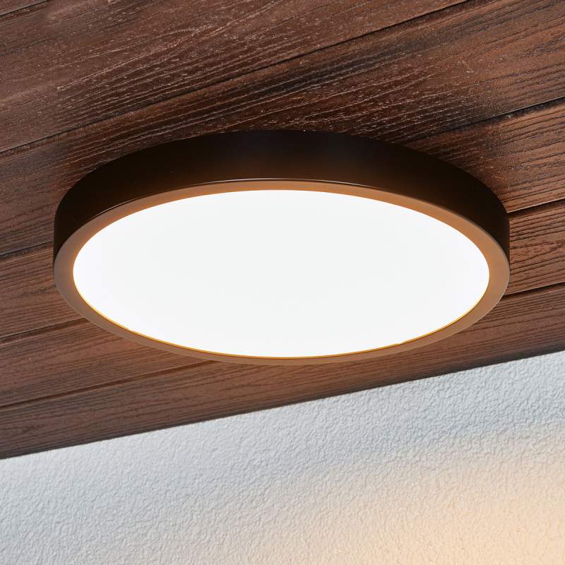 Zwarte LED plafondlamp Liyan, IP54