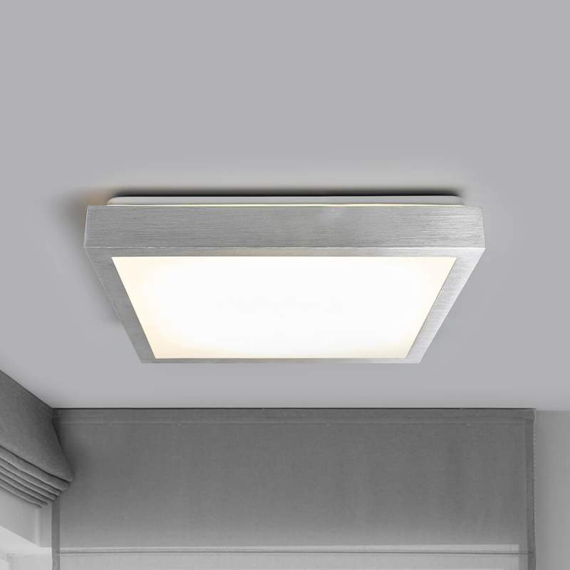 Hoekige LED plafondlamp Robito, aluminium