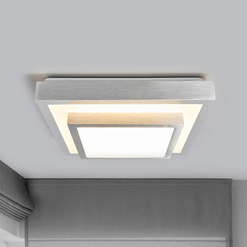 Huberta - LED plafondlamp aluminiumkleurig frame
