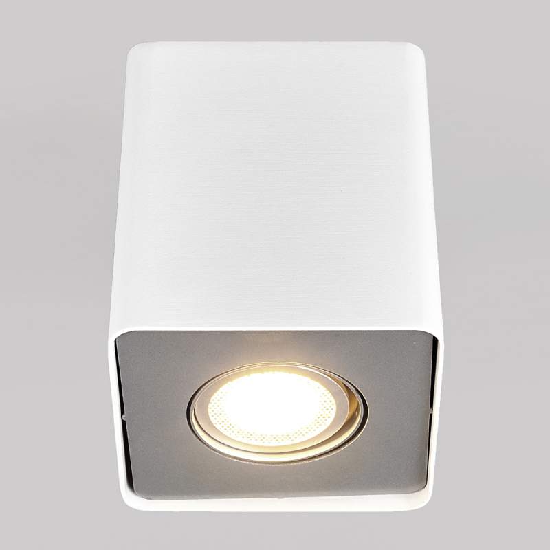 Hoekig GU10-LED-downlight Giliano in wit