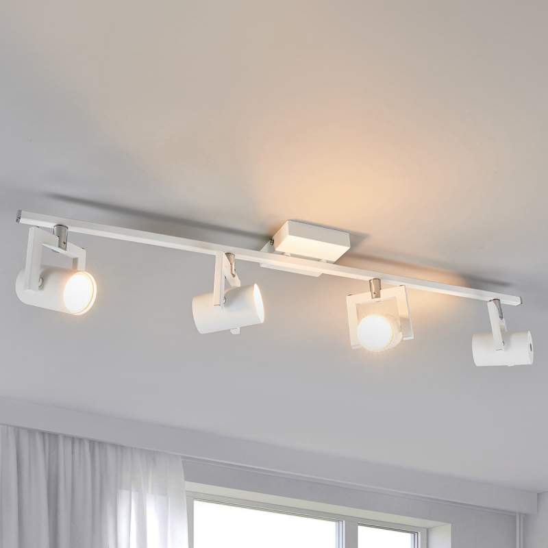 Witte LED plafondlamp Sulamita, met 4 lampen