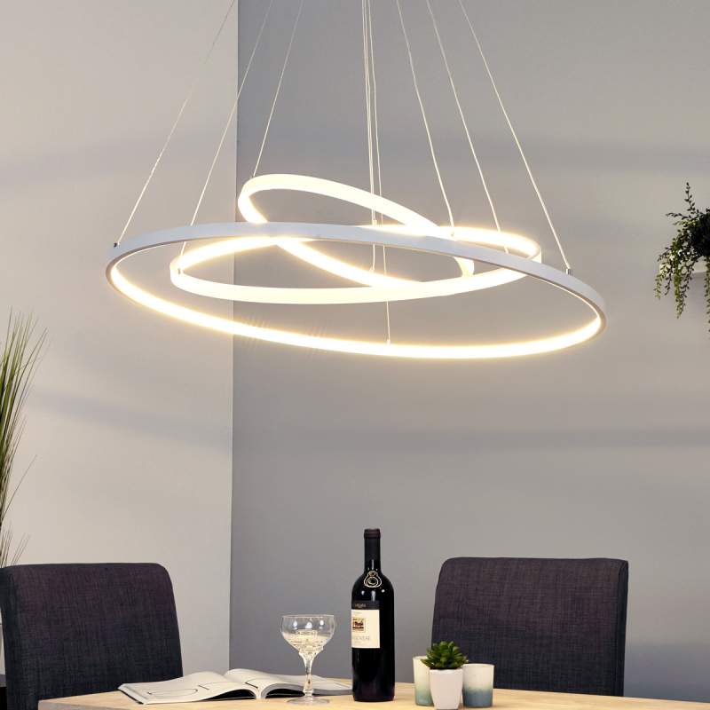 Krachtige LED pendellamp Eline met 3 ringen