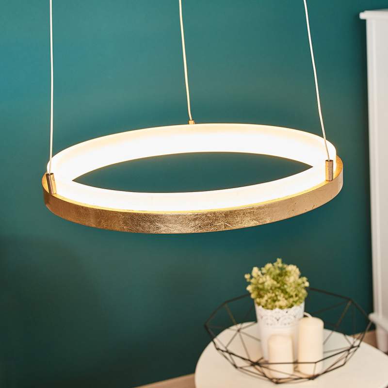 Gouden LED hanglamp Katara, rond