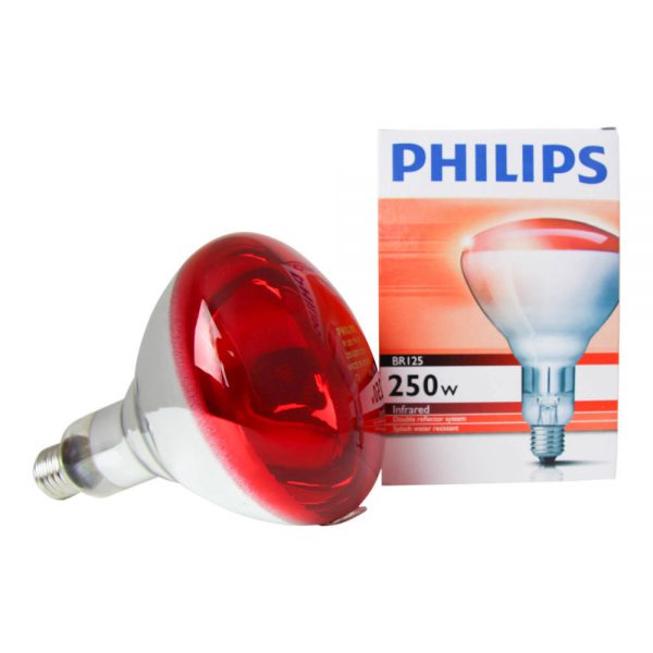 Philips BR125 IR 250W E27 230-250V Rood