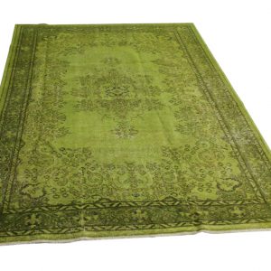 vintage vloerkleed appelgroen 270cm x 160cm