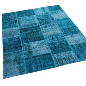 Patchwork vloerkleed, blauw, 235cm x 169cm