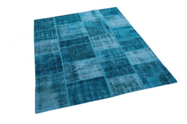 Patchwork vloerkleed, blauw, 235cm x 169cm