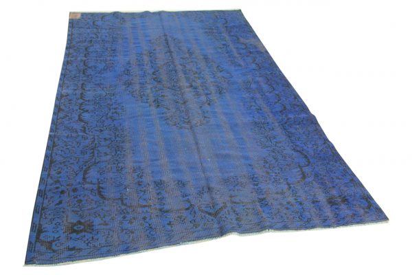 vintage vloerkleed blauw 285cm x 175cm