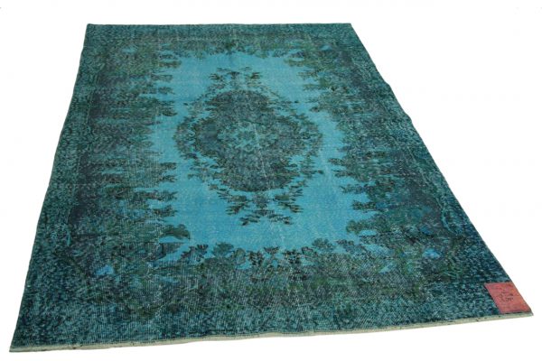 vintage vloerkleed blauw 252cm x 158cm