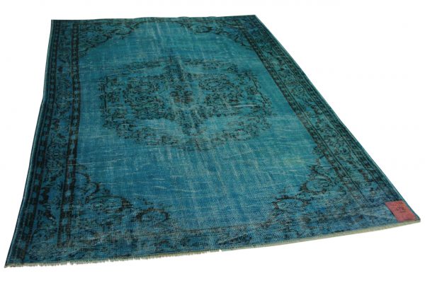 vintage vloerkleed blauw 276cm x 186cm