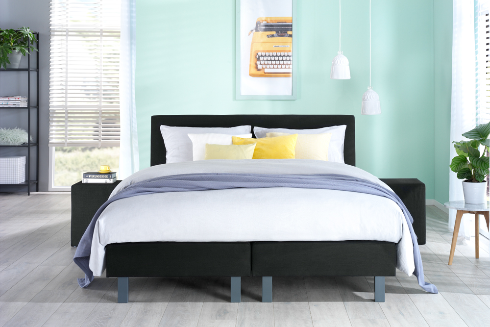 Boxspring Illinois Vlak Met Polyether Matras Beddenreus 1 Boxspring Illinois Vlak Met Polyether Matras Beddenreus