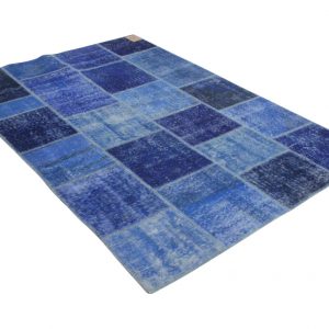 patchwork vloerkleed donkerblauw 245cm x 166cm