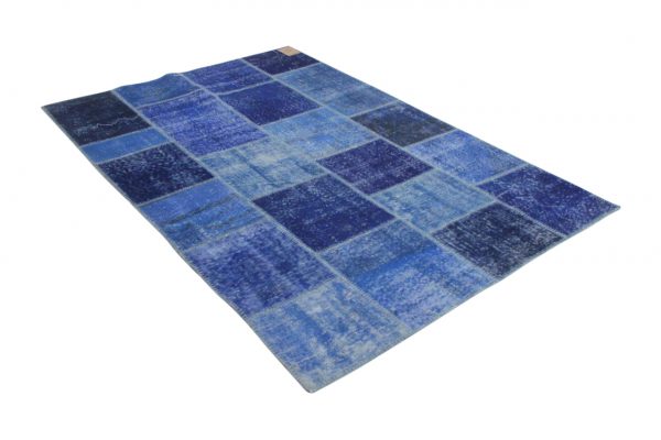 patchwork vloerkleed donkerblauw 245cm x 166cm
