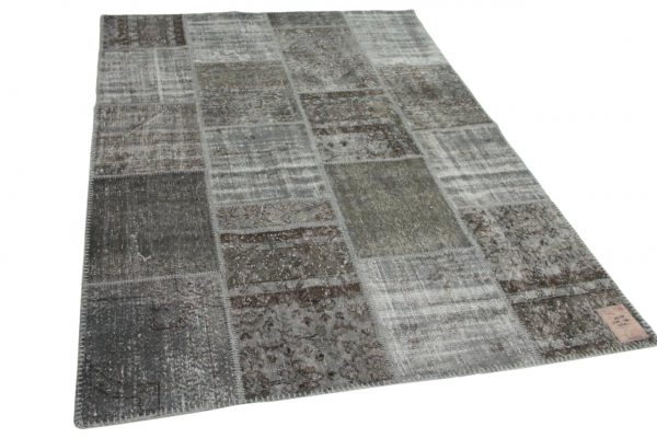 patchwork vloerkleed donkergrijs 240cm x 170cm