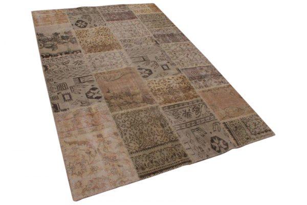 Patchwork vloerkleed, vintage, beige 240cm x 170cm