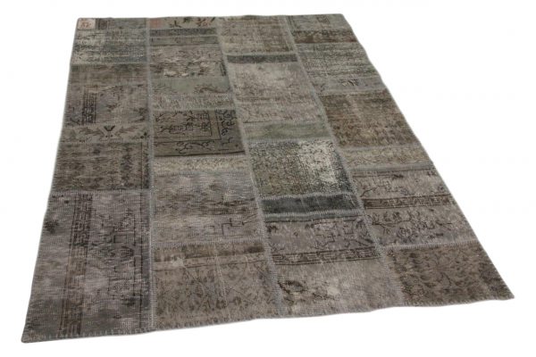 patchwork vloerkleed grijs 240cm x 170cm