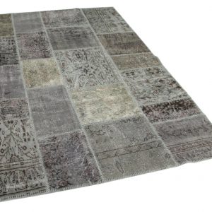 grijs patchwork vloerkleed 240cm x 170cm