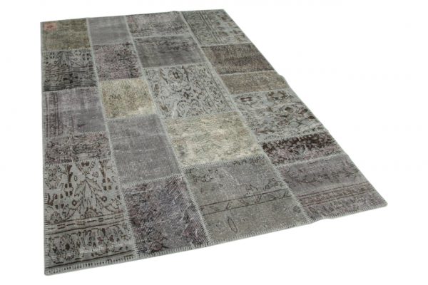 grijs patchwork vloerkleed 240cm x 170cm