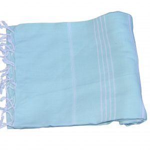 Hamamdoek, licht turquoise 100% katoen 100cm x 180cm 100% geweven katoenen handdoek.