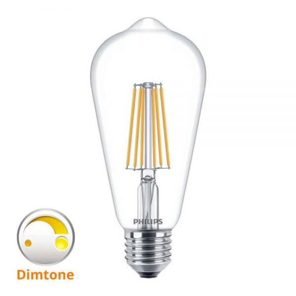 Philips Classic LEDbulb E27 Edison 8W 827 Helder | DimTone Dimbaar - Vervangt 60W