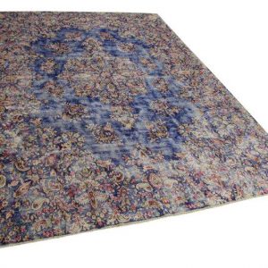 kirman blauw vintage vloerkleed 423cm x 290cm