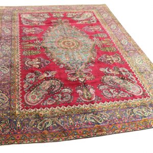 Antiek Kirman vloerkleed 300cm x 200cm 90 jaar oud