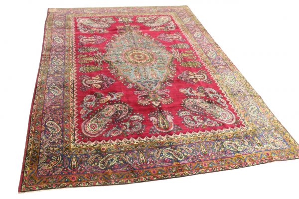 Antiek Kirman vloerkleed 300cm x 200cm 90 jaar oud