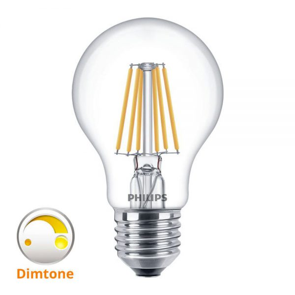 Philips Classic LEDbulb E27 A60 8W 827 Helder | DimTone Dimbaar - Vervangt 60W