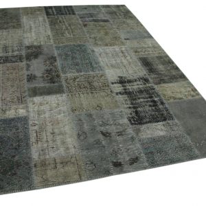 patchwork vloerkleed grijs 301cm x 210cm