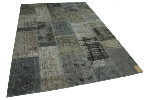 patchwork vloerkleed grijs 301cm x 210cm