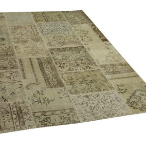 Patchwork vloerkleed, beige, 240cm x 170cm