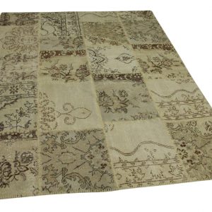 patchwork vloerkleed beige 241cm x 177cm