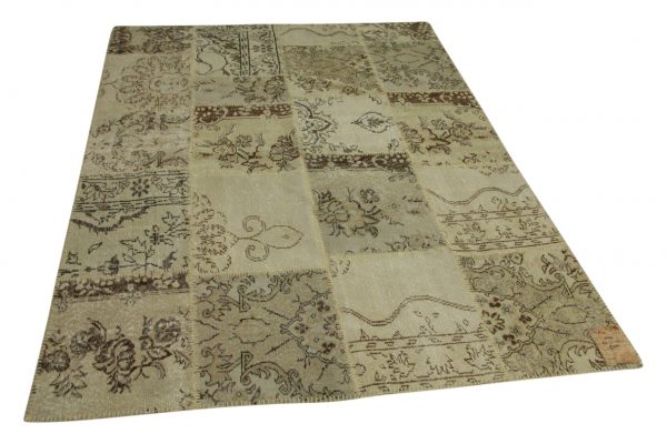 patchwork vloerkleed beige 241cm x 177cm