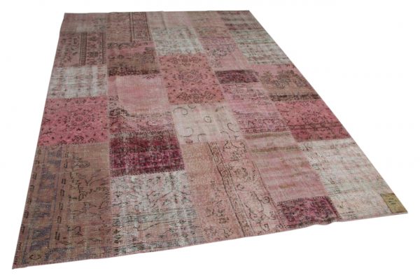 patchwork vloerkleed roze 300cm x 215cm
