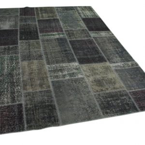 patchwork vloerkleed grijs 300cm x 213cm