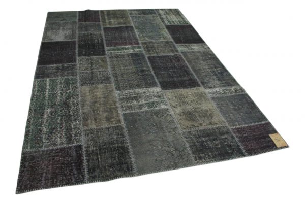 patchwork vloerkleed grijs 300cm x 213cm