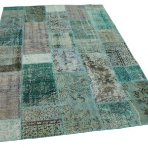 patchwork vloerkleed blauw 239cm x 171cm