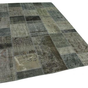 patchwork vloerkleed grijs 300cm x 210cm