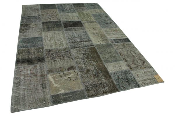 patchwork vloerkleed grijs 300cm x 210cm