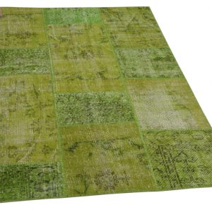 patchwork vloerkleed groen 180cm x 120cm