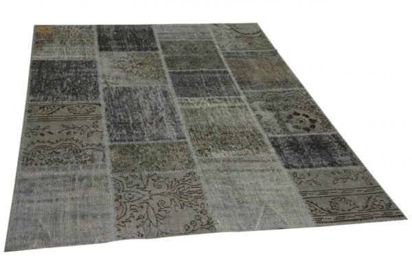 patchwork vloerkleed grijs 240cm x 170cm