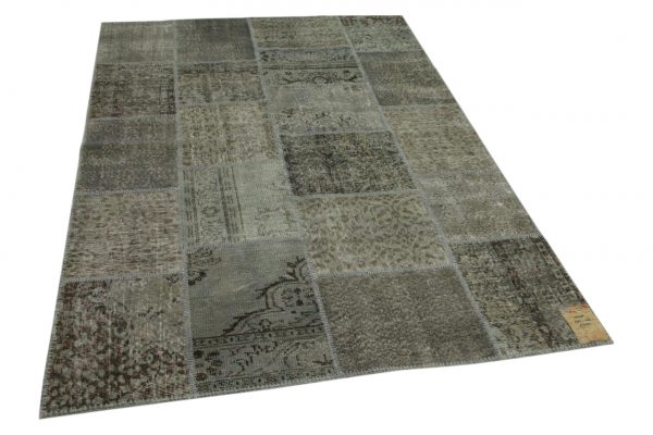 patchwork vloerkleed grijs 235cm x 168cm