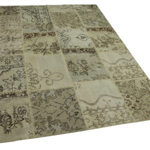 patchwork vloerkleed beige 241cm x 177cm